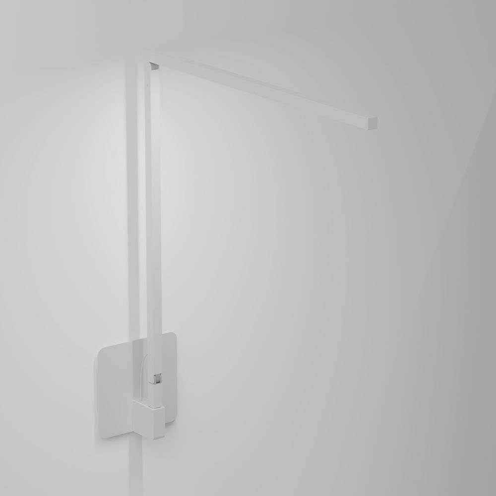 Koncept Lighting ZBD1000-D-MWT-HWS Z-Bar Solo LED Desk Lamp Gen 4 with hardwire wall mount (Daylight; Matte White)